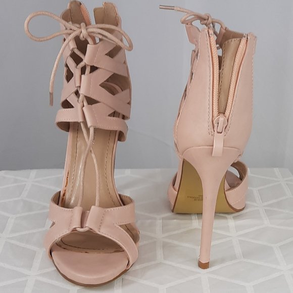 Forever, 7.5, soft pink, gladiator stilettos - Picture 3 of 5